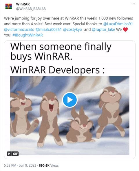 WinRAR “mừng rơn” vì lập kỷ lục bán được… 4 bản quyền trong một tuần