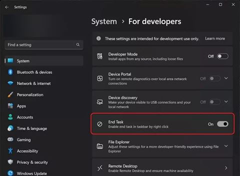 Cách kích hoạt tính năng ẩn của Windows 11 giúp tắt nhanh ứng dụng bị treo