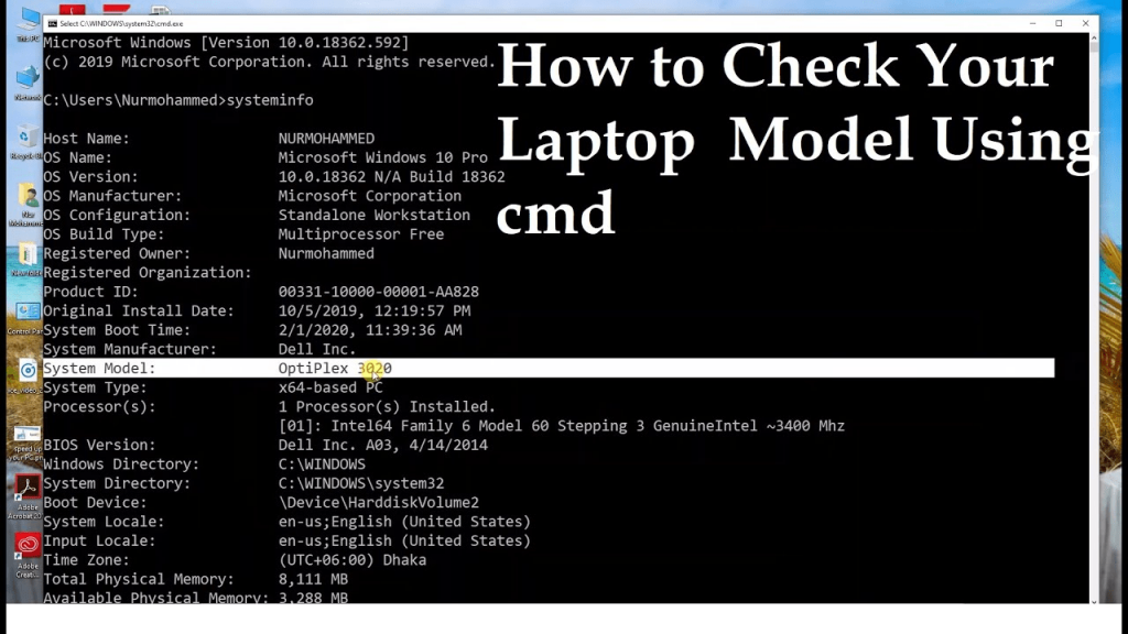 Cách kiểm tra tên máy tính Laptop Dell bằng CMD