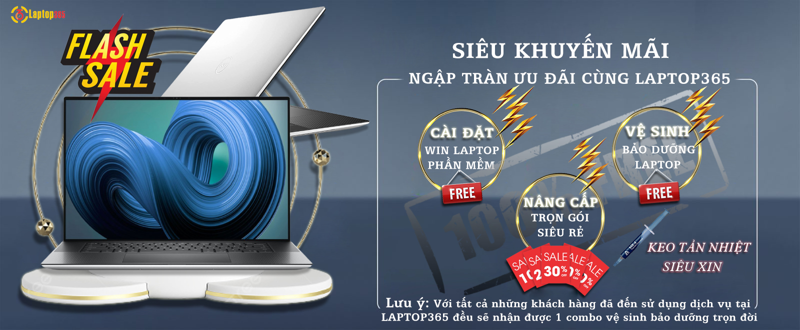 MIỄN PHÍ 100% COMBO VỆ SINH BẢO DƯỠNG TRA KEO TẢN NHIỆT LAPTOP - LAPTOP365
