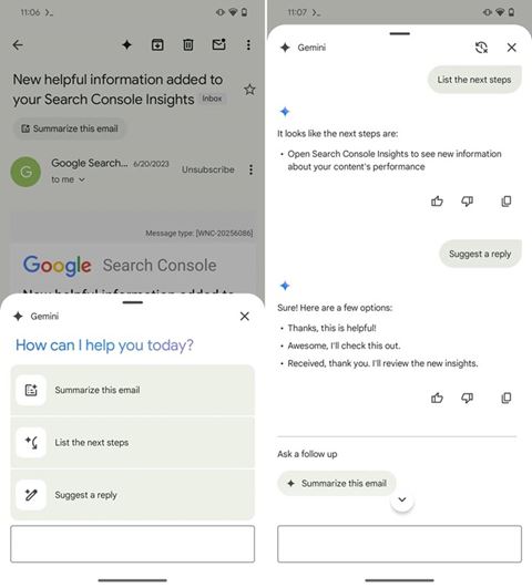 Gmail trên Android sắp có thêm nhiều tính năng mới nhờ Gemini AI