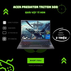 [Mới 100%] Acer Predator Triton 300 SE PT314-52s-747P (2022) (Core i7-12700H, 16GB, 512G, RTX 3060 6G, 14 FHD+ 165GHZ)
