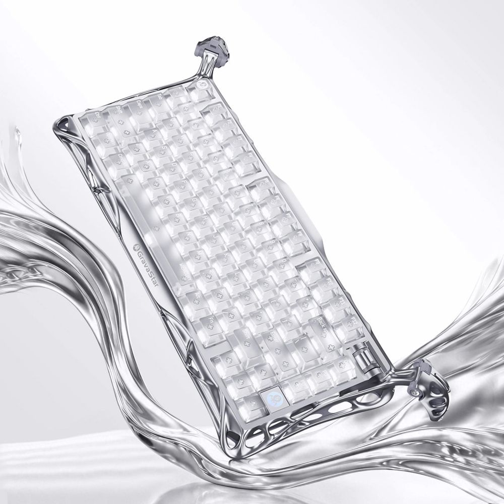 Bàn phím cơ GravaStar Mercury K1 Pro - Ghost Silver 1
