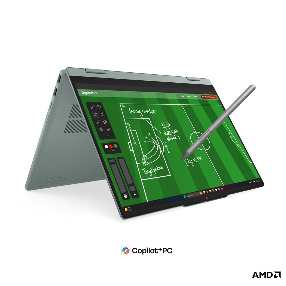 Lenovo IdeaPad 5 2-en-1 14AGP11 83UH003WFR en mode tente avec stylet