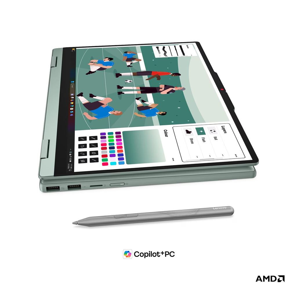 Lenovo IdeaPad 5 2-en-1 14AGP11 83UH003WFR replié pour un usage tactile