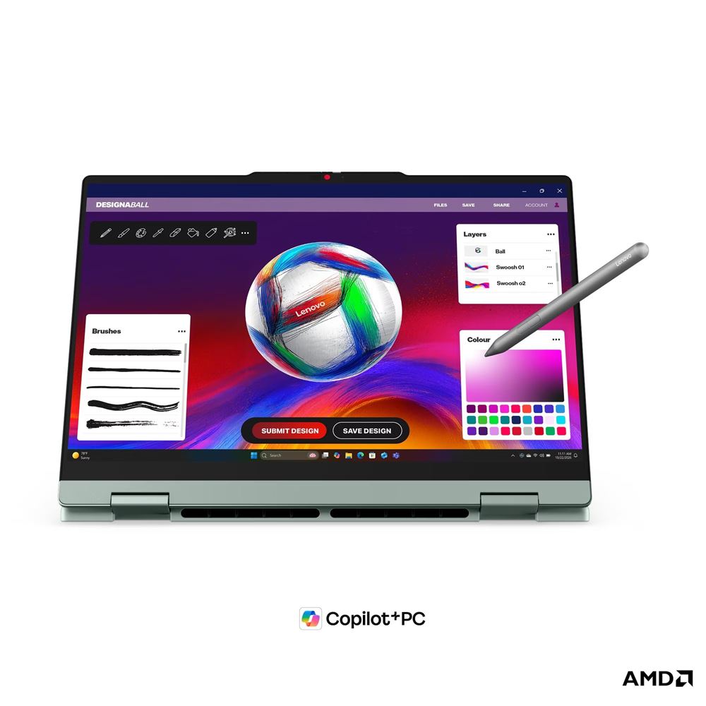 Lenovo IdeaPad 5 2-en-1 14AGP11 83UH003WFR utilisé avec un stylet actif