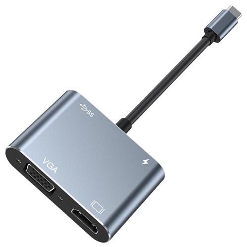 Cáp chuyển đổi 1 - 4 type-c to Hub vga 2