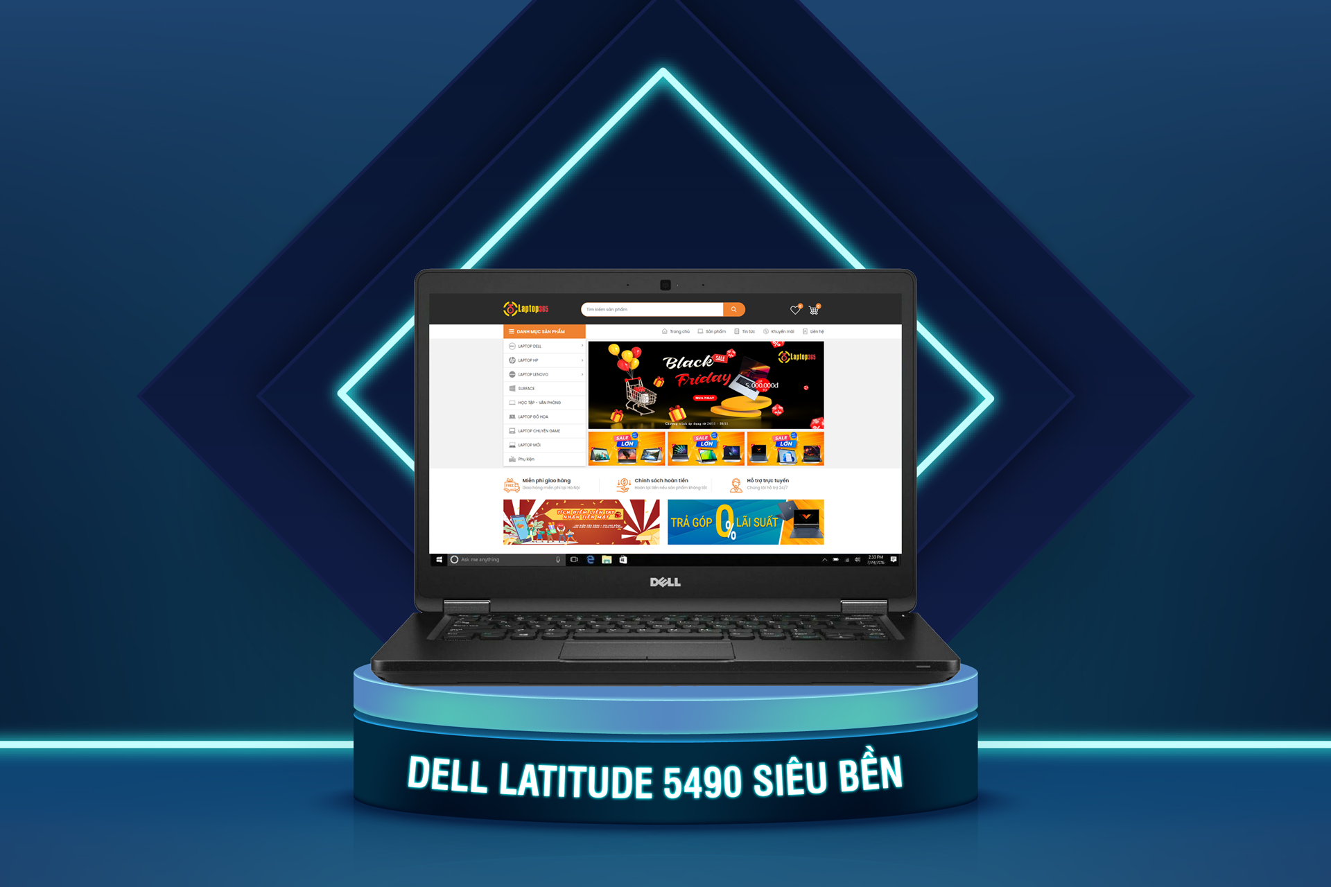 Laptop Dell Latitude E5490 (Core i7 8650U, Ram 8G, SSD 256G, Màn 14 FHD IPS)