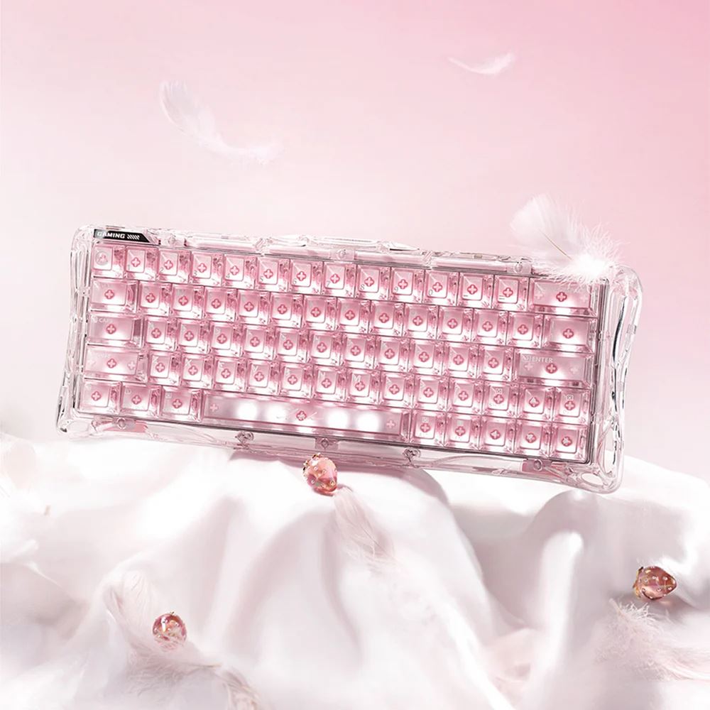 Bàn phím gaming GravaStar Mercury V60 Hall Effect - Crystal Rose