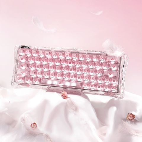 Bàn phím gaming GravaStar Mercury V60 Hall Effect - Crystal Rose