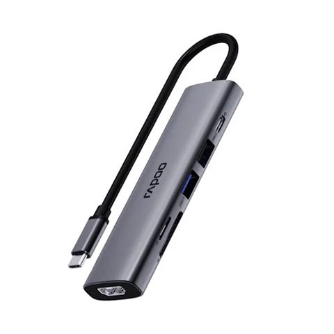 Bộ chuyển đổi USB-C ra đa cổng Rapoo XD61 | Hub chuyển đổi USB Type-C 6in1