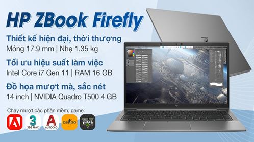 HP ZBook Firefly 14 G8 - Core i7-1165G7/ 16GB/ 512GB/ Nvidia T500 5
